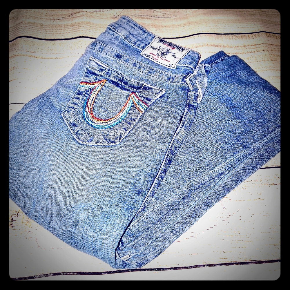Womens size 26 True Religion rainbow jeans